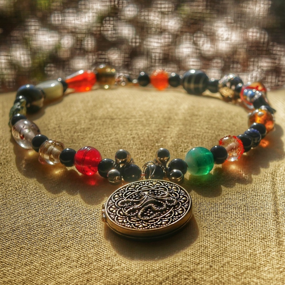 Hand-made Octopus Locket Choker with bells